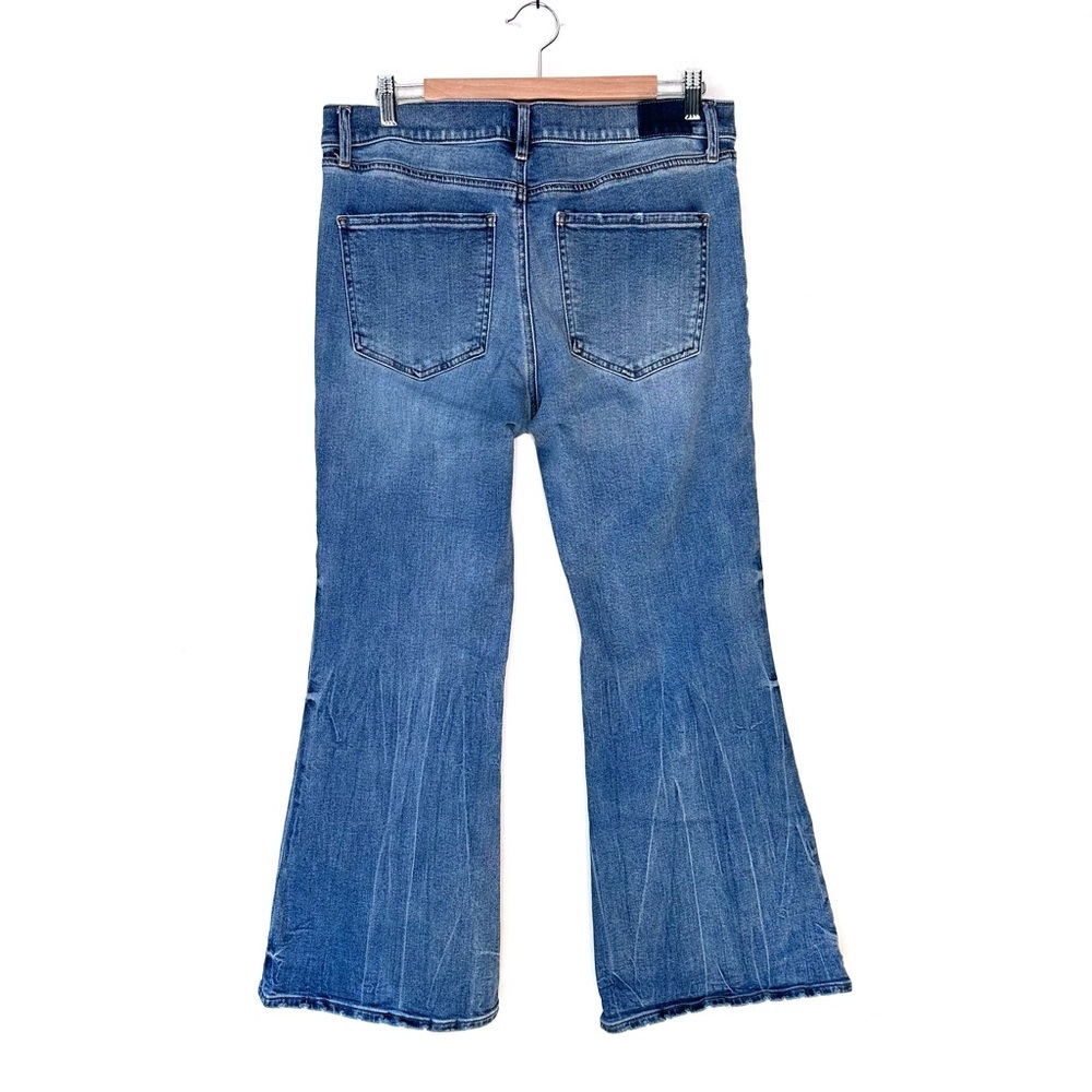 Express 70’s Flare Mid Rise Jeans Size 12 Short - Picture 3 of 7